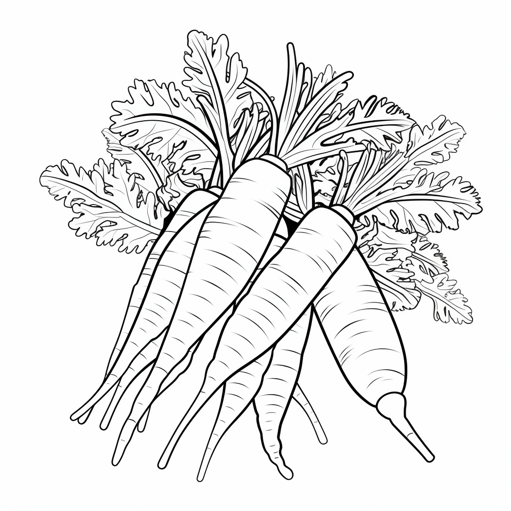Cartoon carrots for coloring