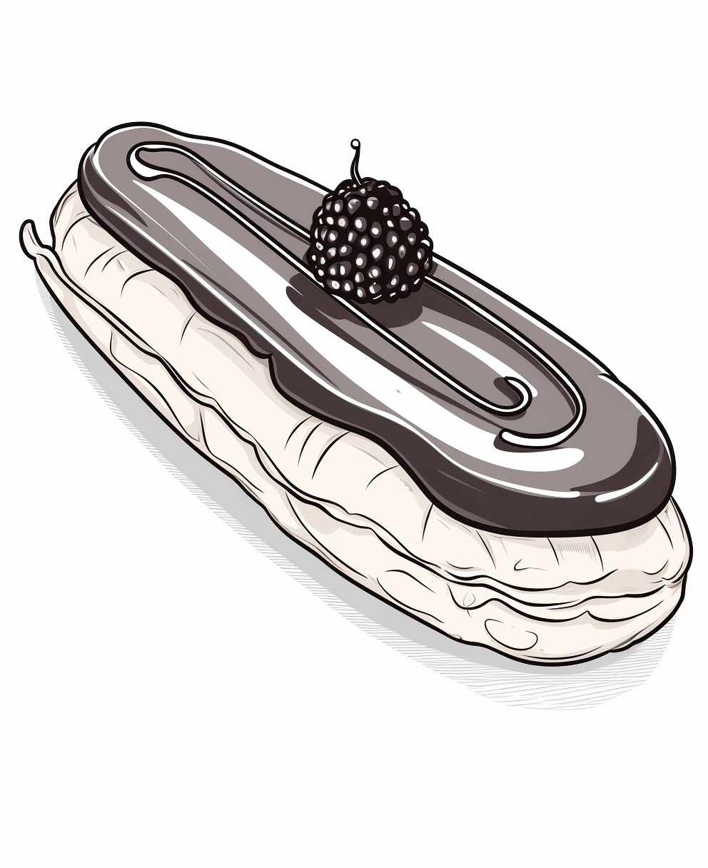 Black and white eclair with chocolate glaze