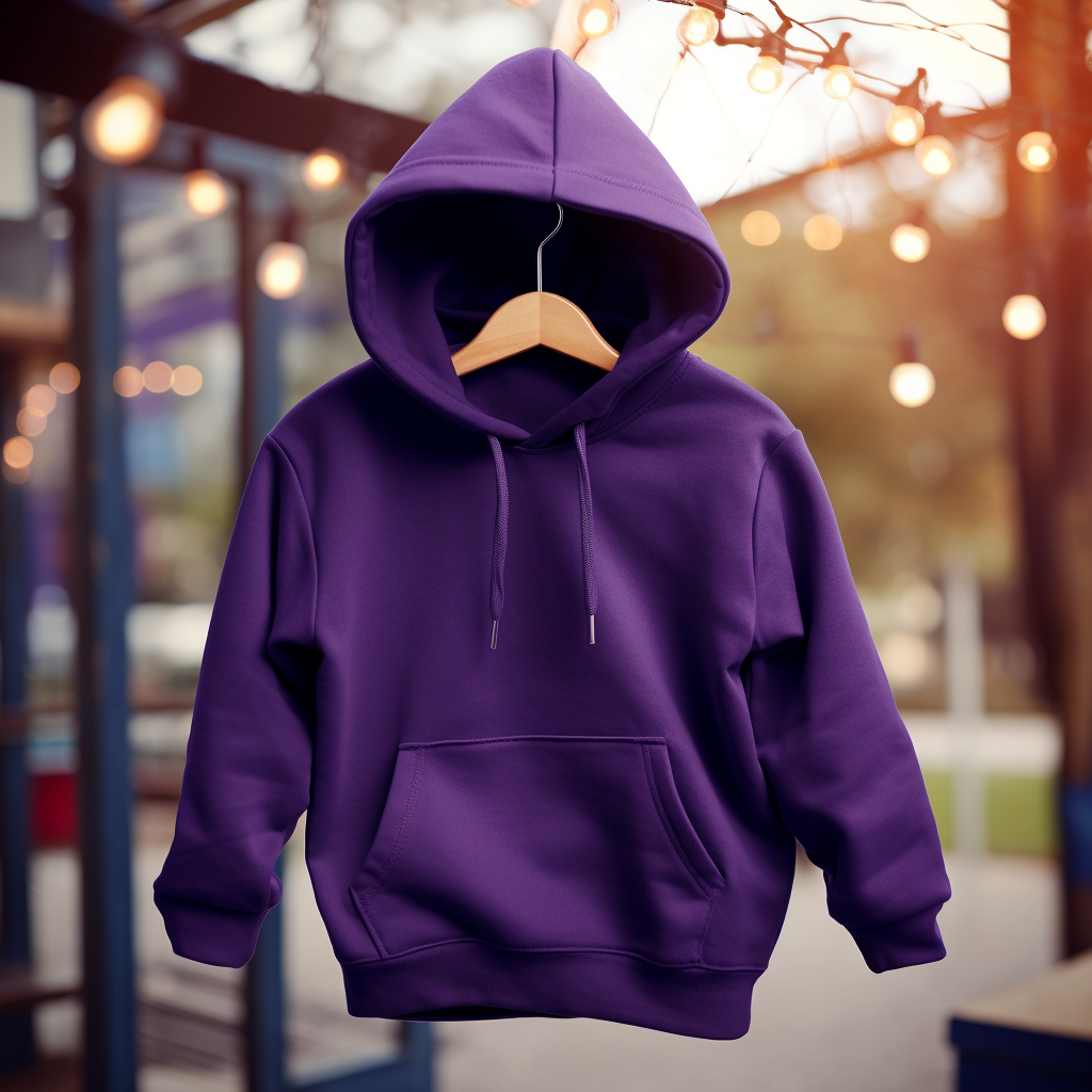 Kids dark purple hooded sweatshirt