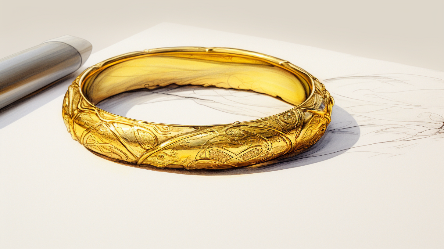 Kids' drawing of a gold ring