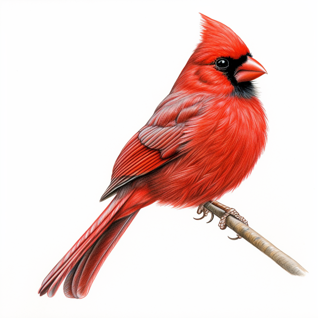 Colorful drawing of a small cardinal bird