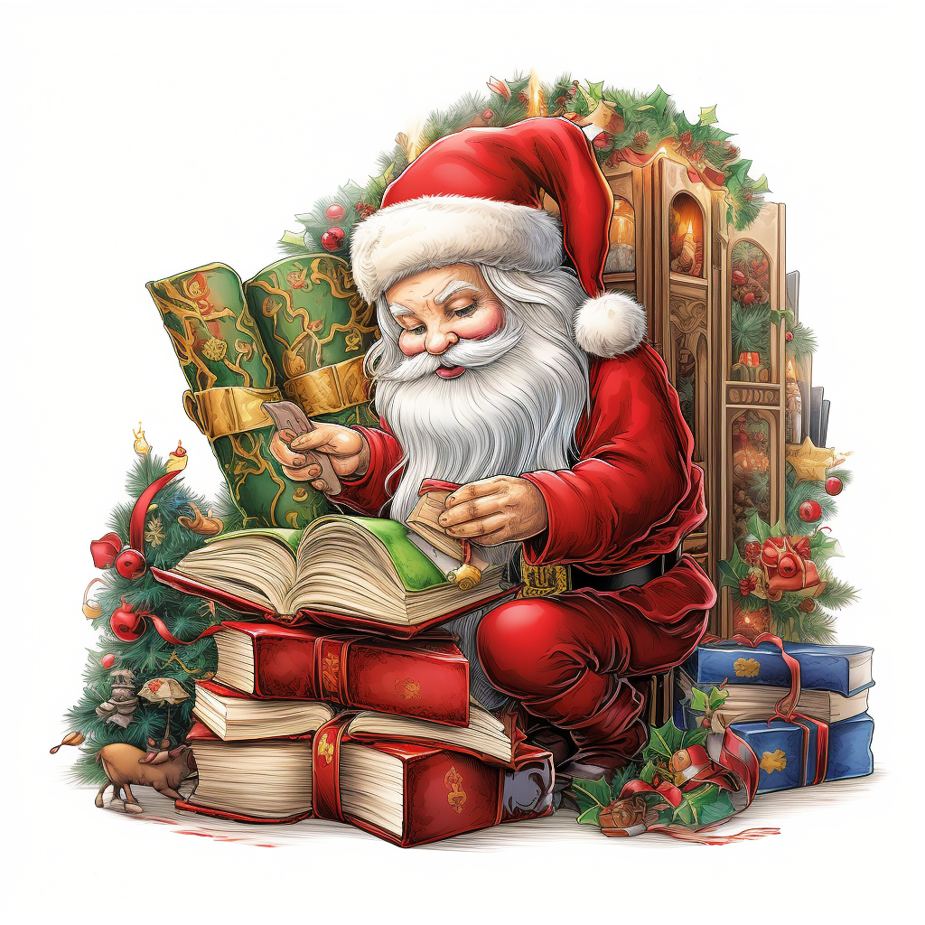 Coloring book page of Santa's elf