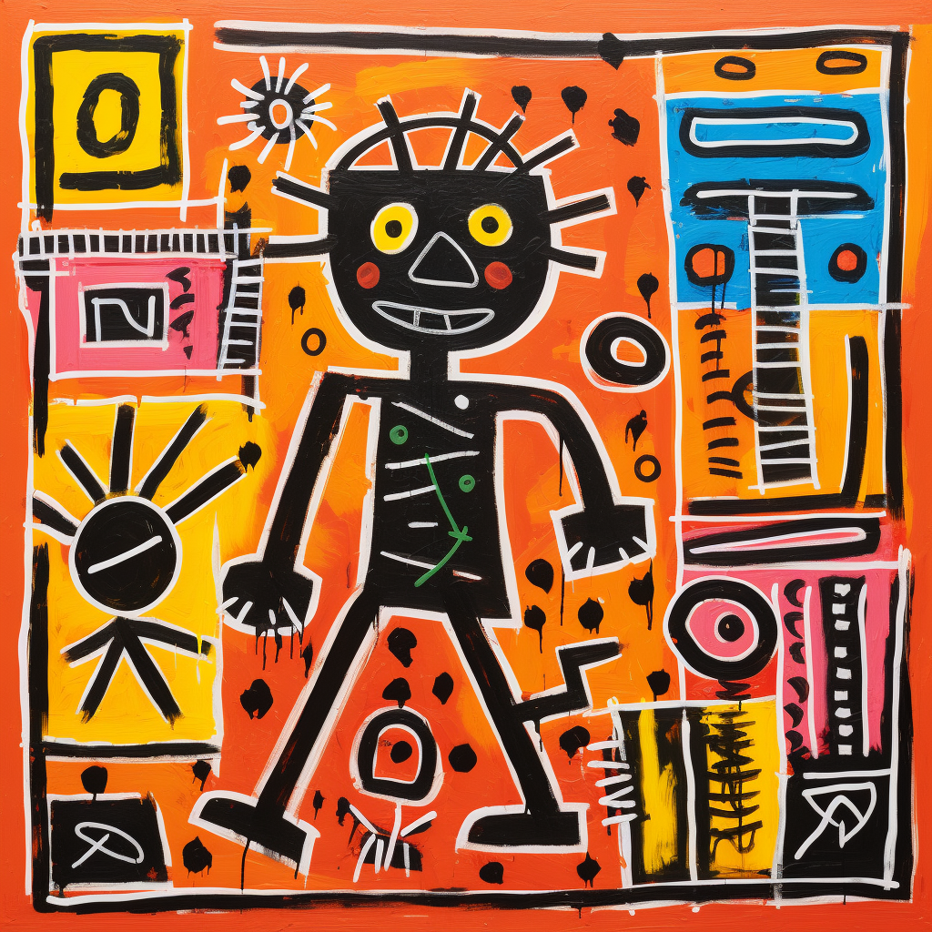 Abstract Keith Haring Style Child