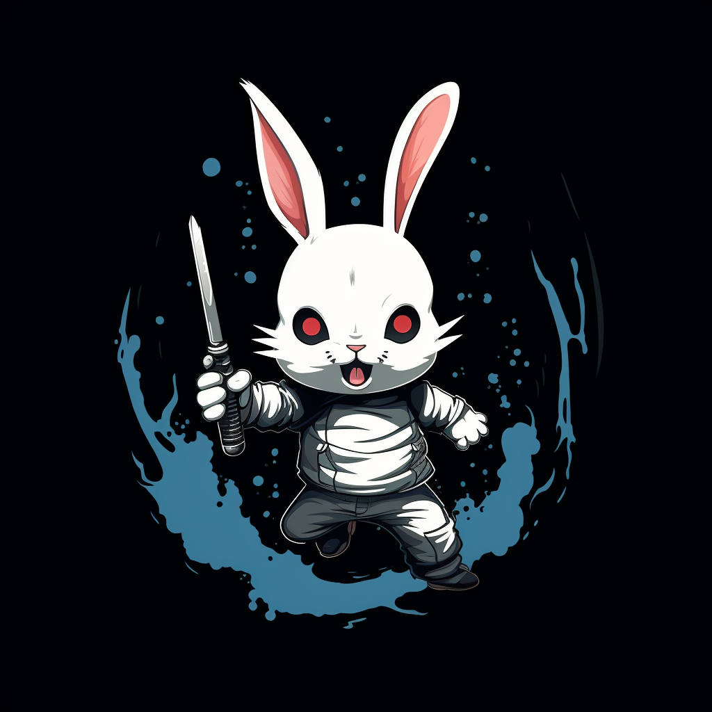 Excited killer rabbit T-shirt design