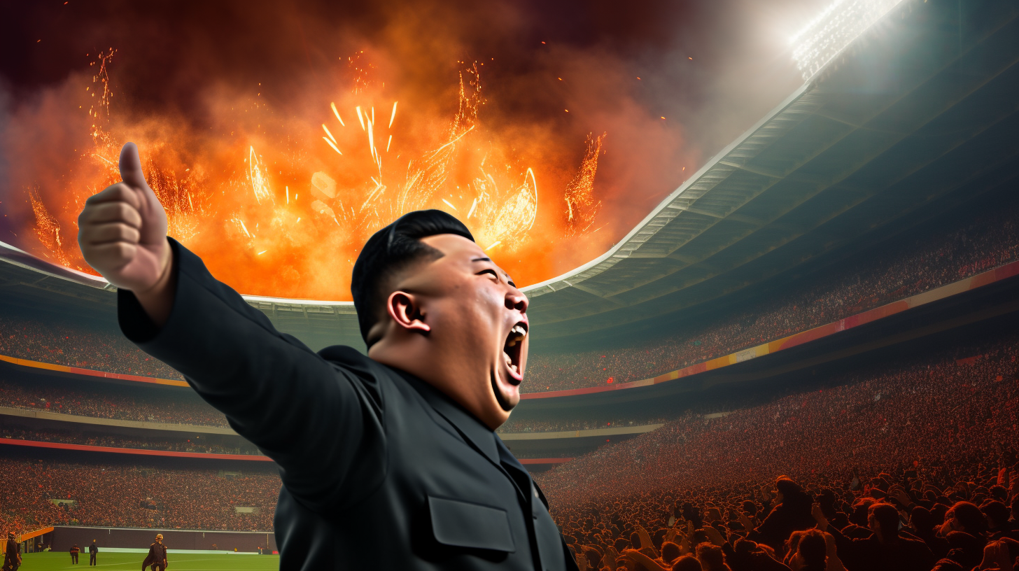 Kim Jong Un performing live with Metallica