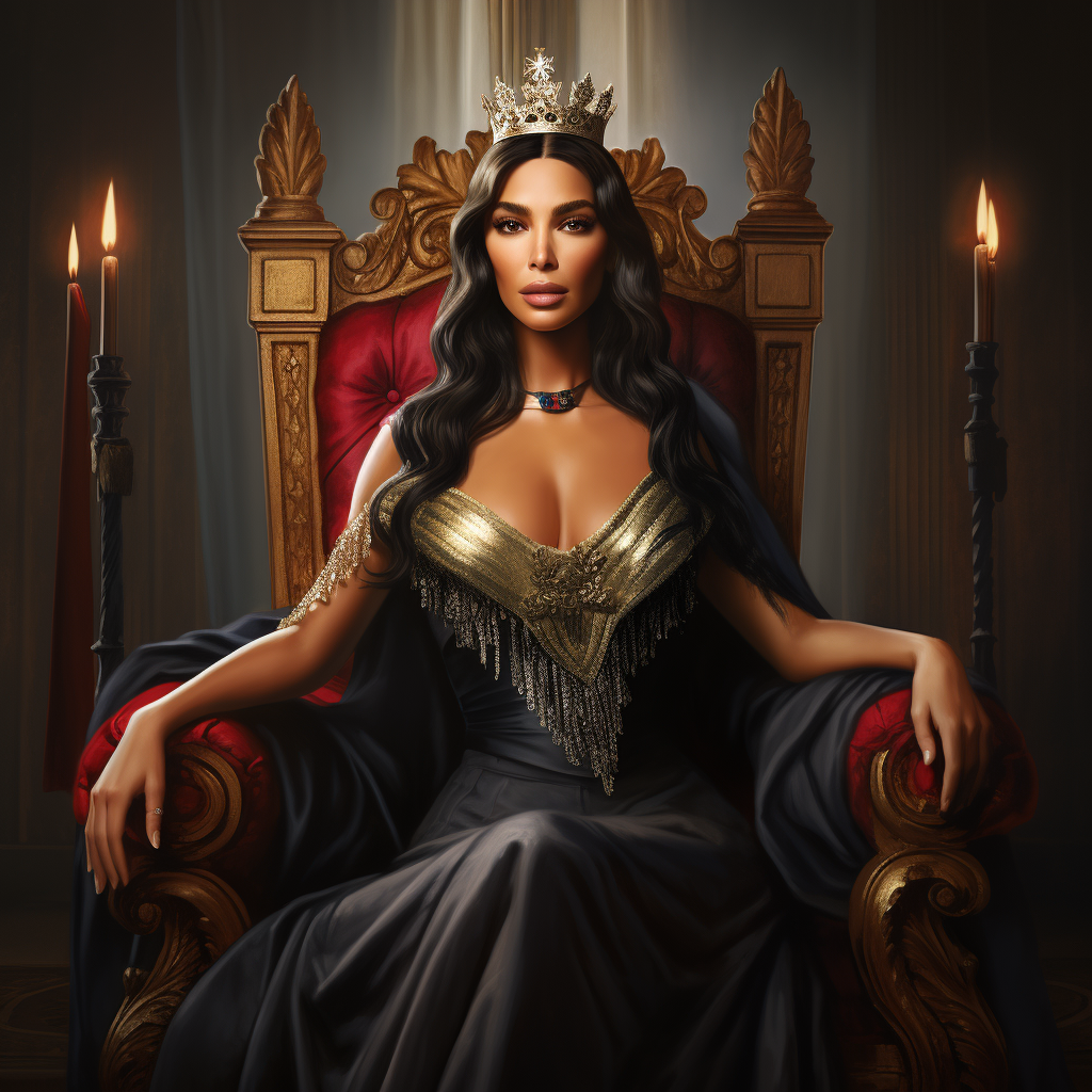 Kim Kardashian as the Queen