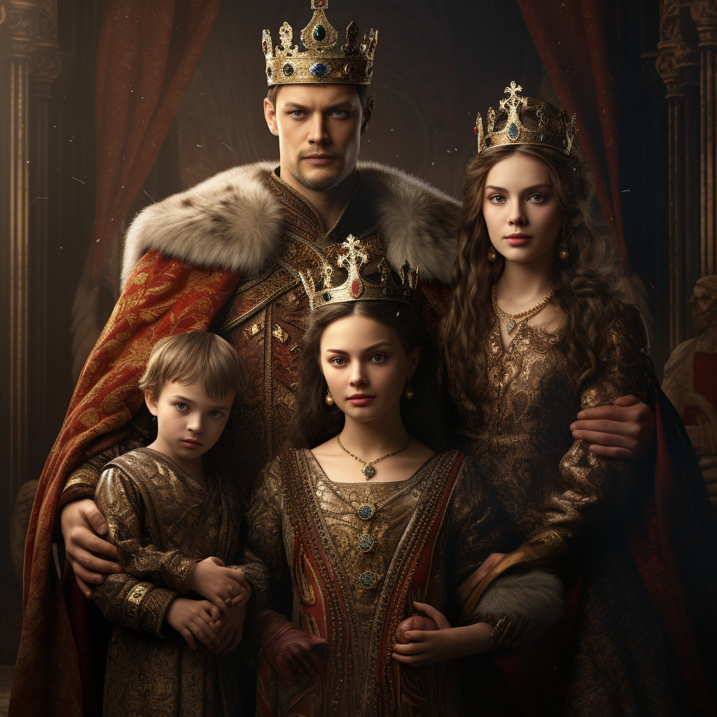 Photo of a King and Queen with Children