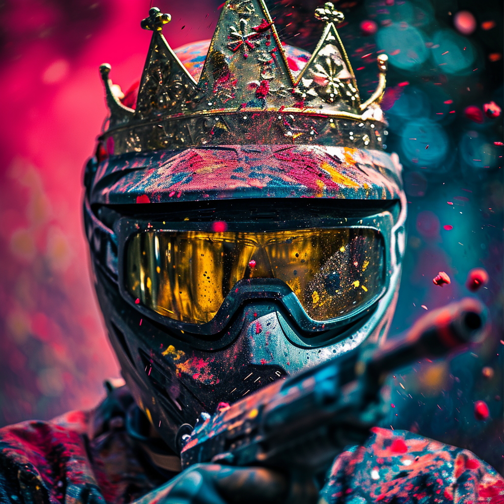 King playing paintball abstract