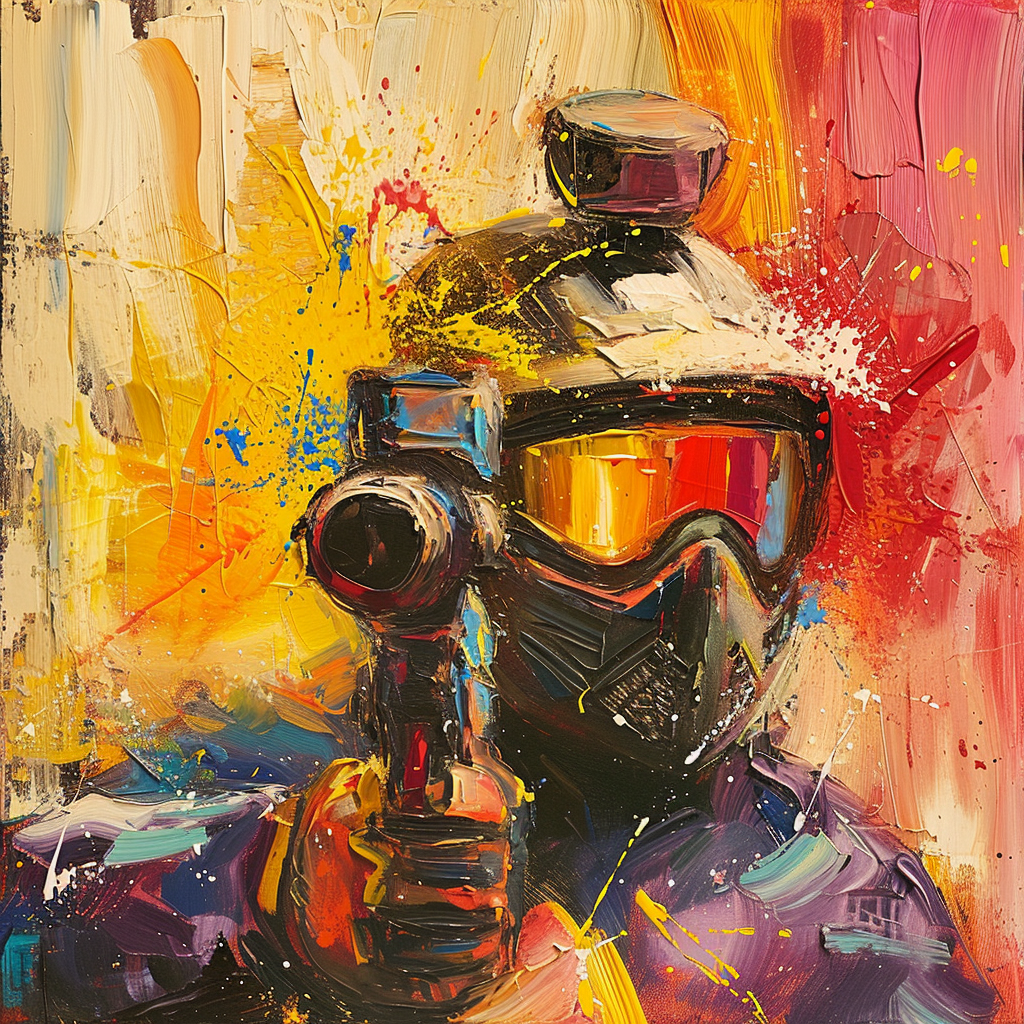 King Playing Paintball with Goggles and Marker