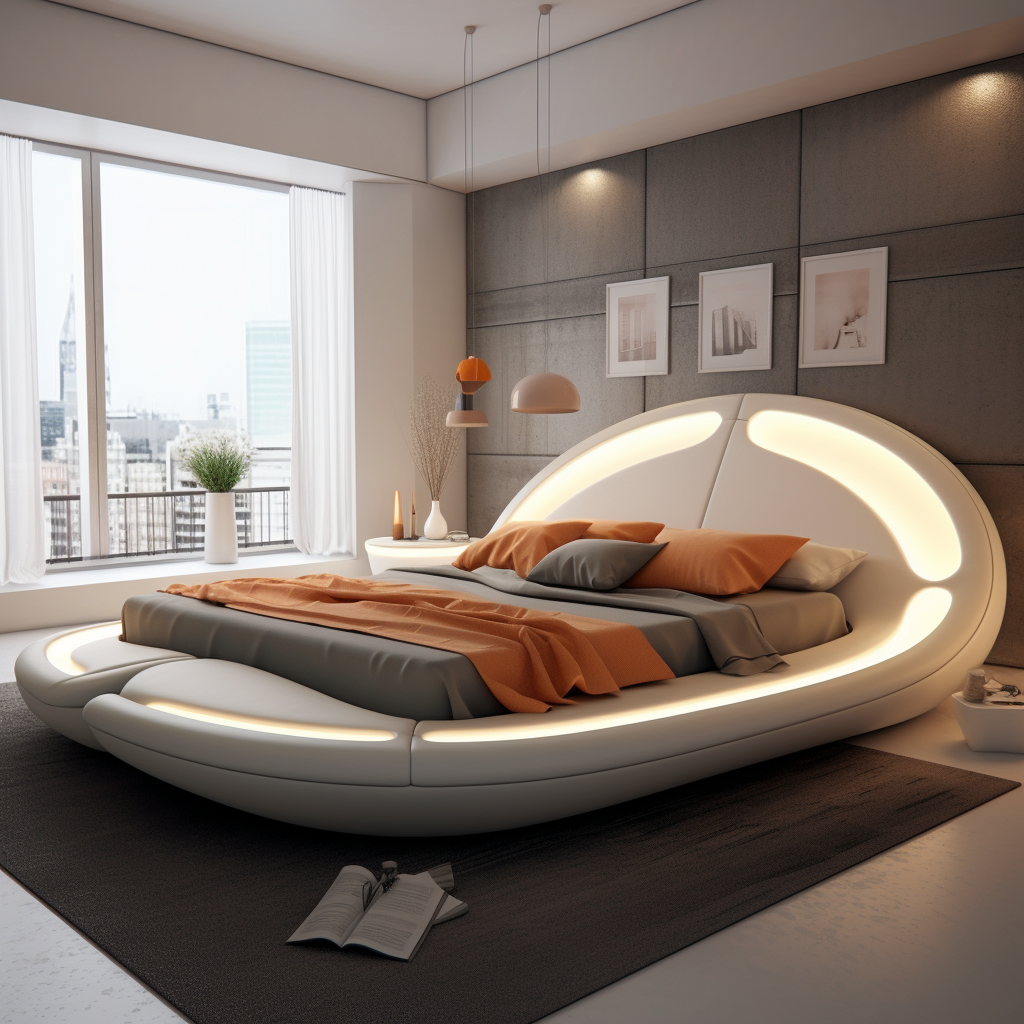 Minimalist King Size Bed on Platform