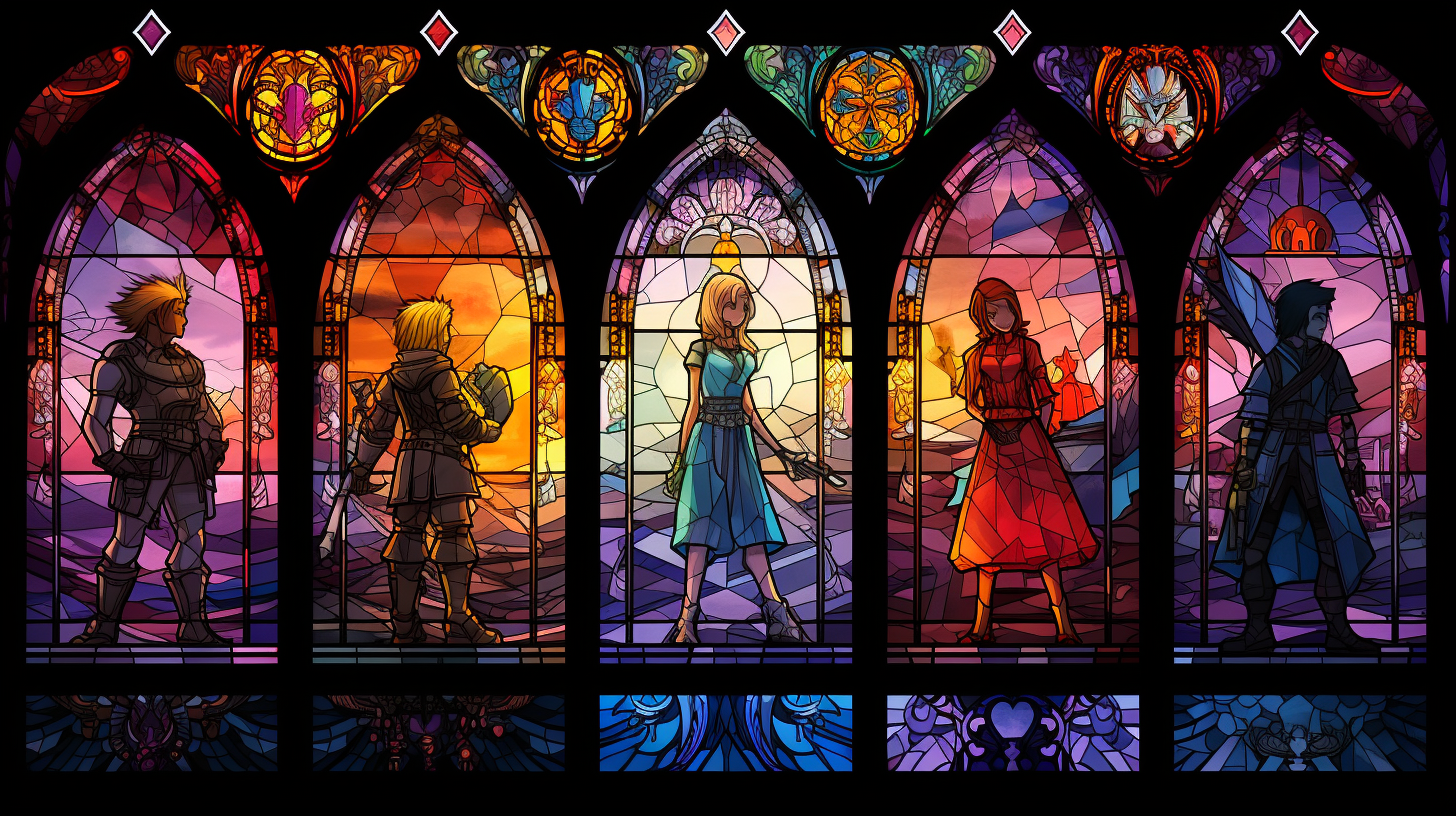 Stained glass window pattern from Kingdom Hearts