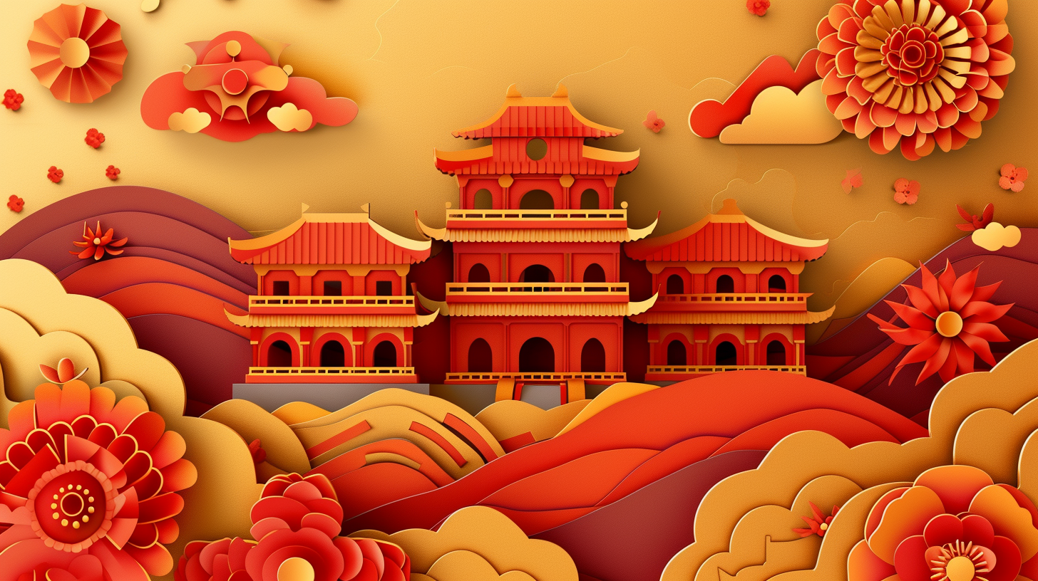 Chinese Kirigami Crafts Landscape