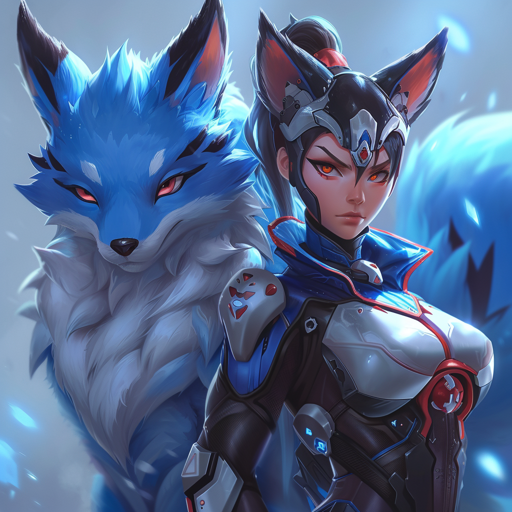 Kiriko Overwatch Blue Kitsune