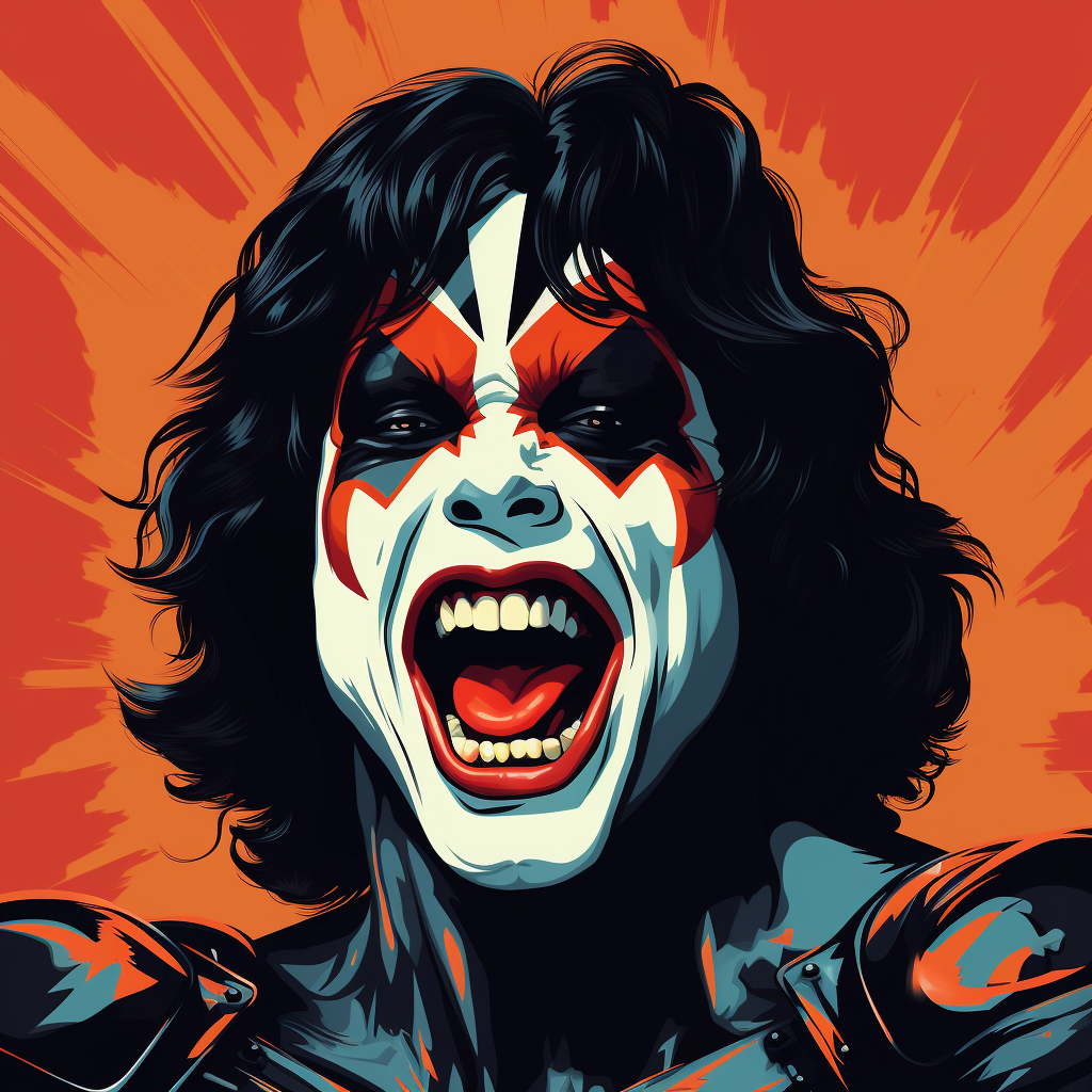 Pop Art Cartoon of KISS Demon