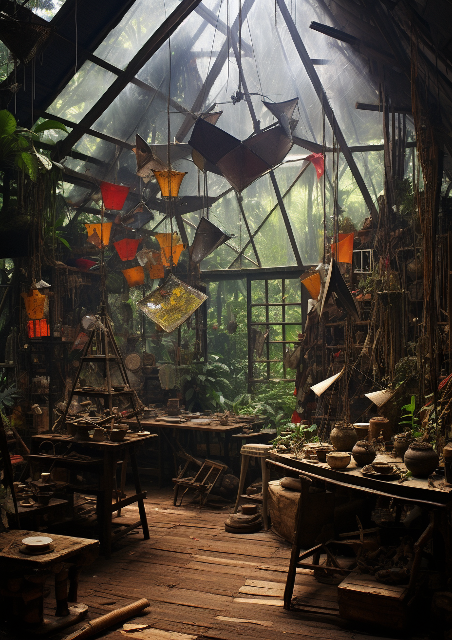 Vibrant Kite Shop in Jungle