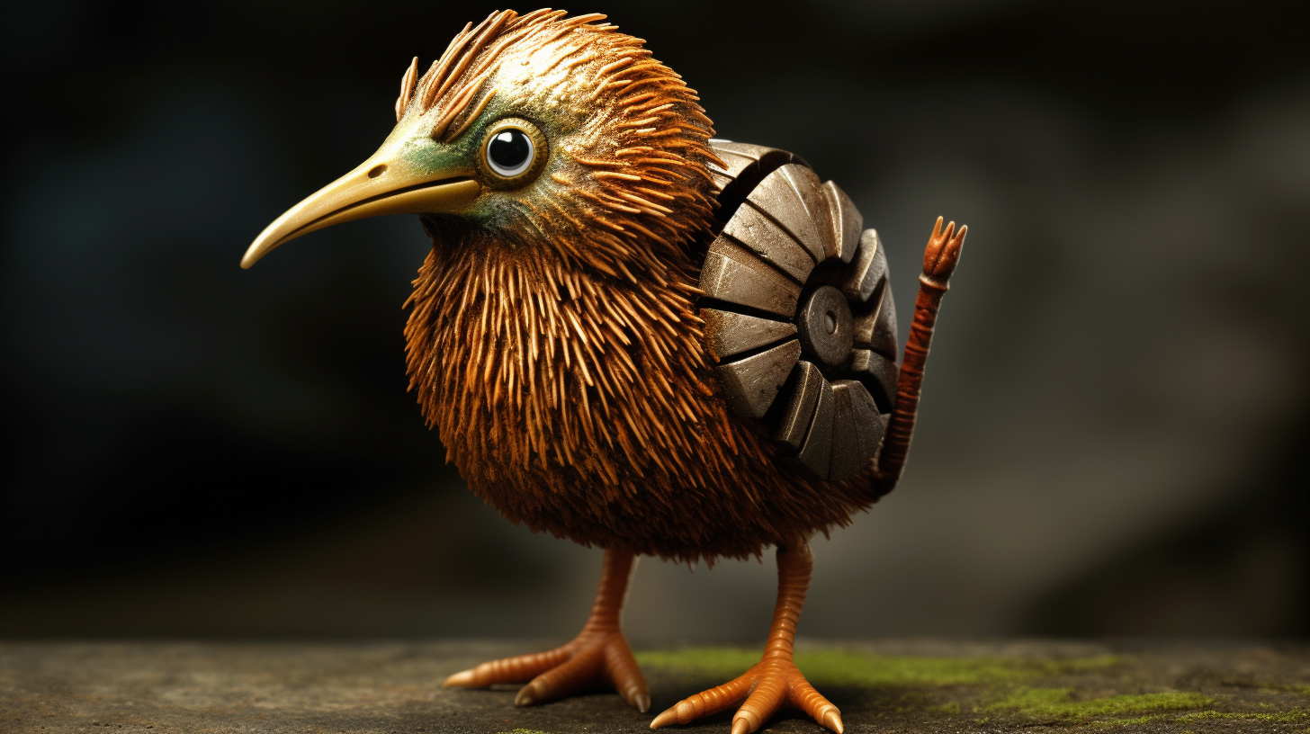 Hyper realistic Kiwi Bird Superhero