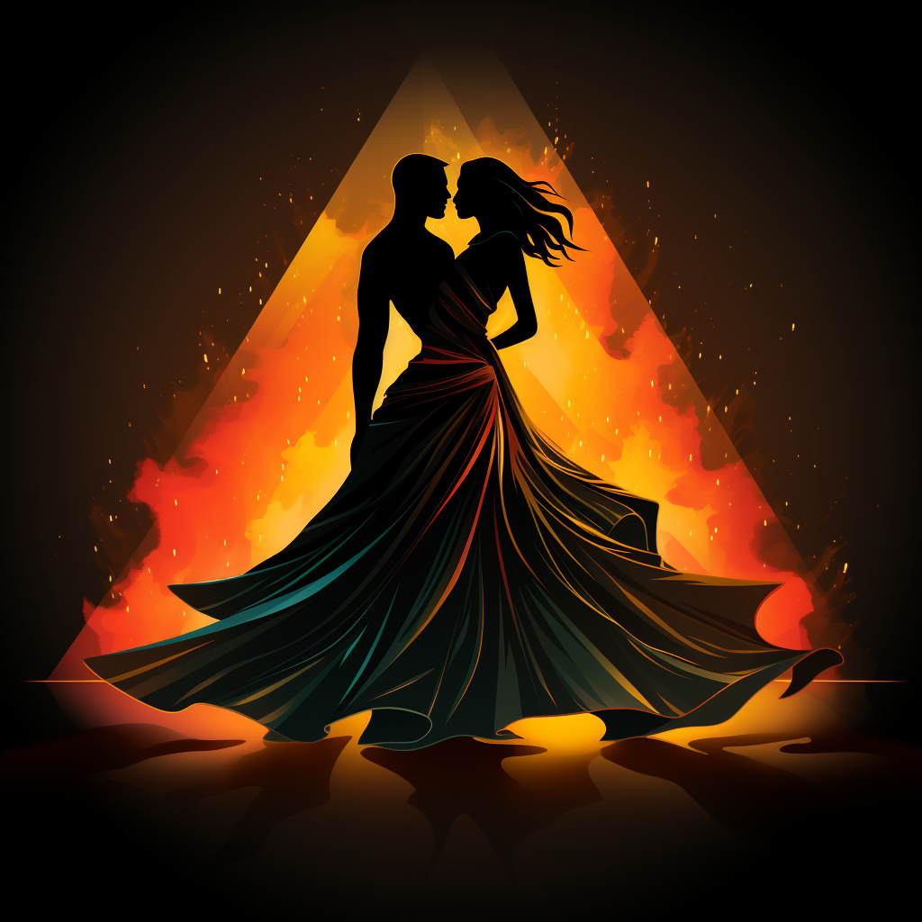 Kizomba dancers emblem triangle art