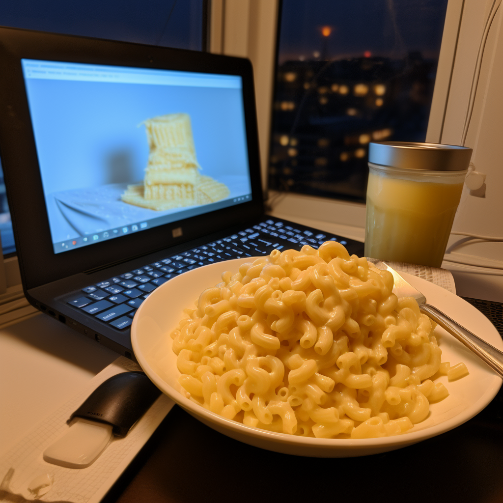 Kleptomaniac Eating Mac and Cheese Meme