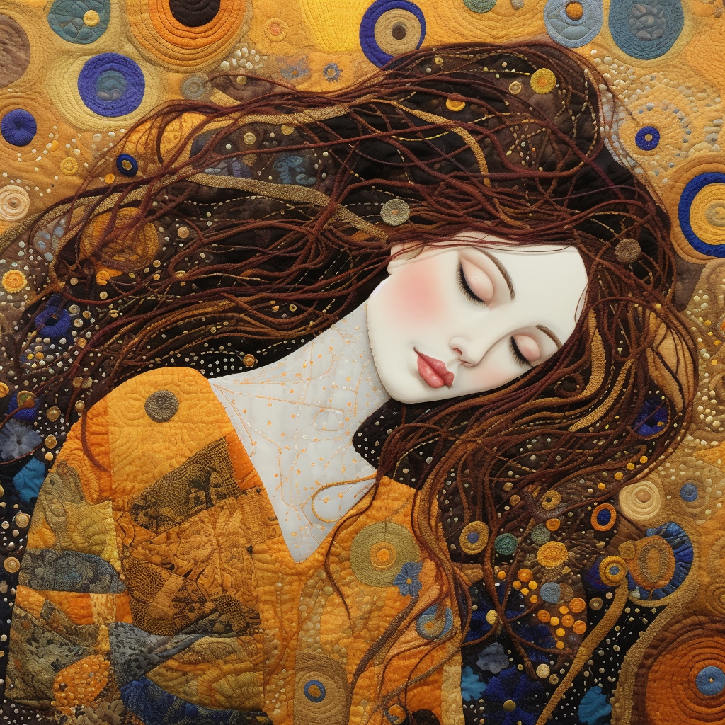 Fabric art inspired by Klimt