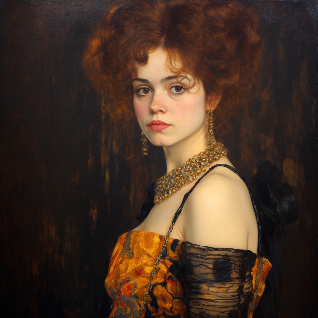 Captivating Gustav Klimt woman portrait