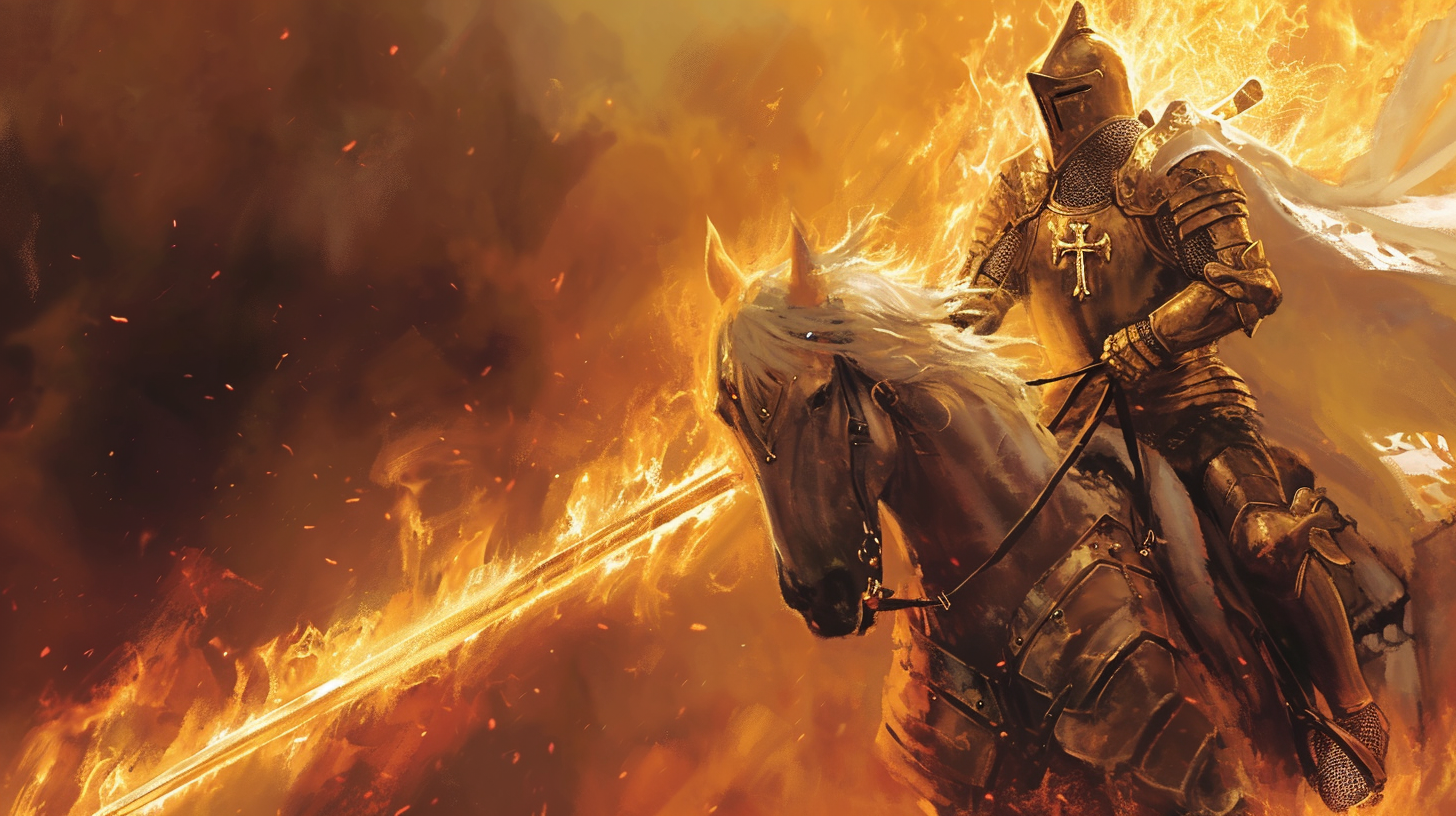 Knight with Flaming Sword