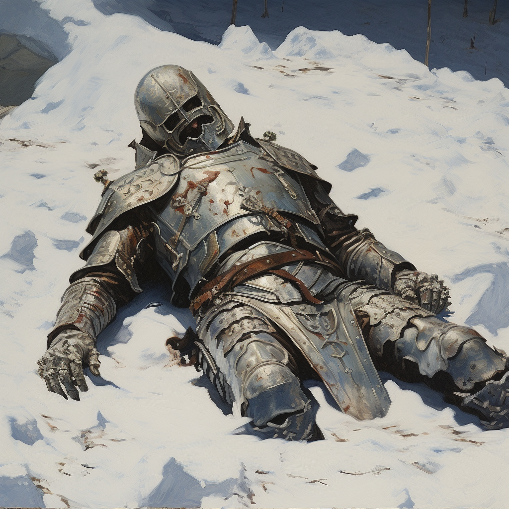 Knight Covered in Snow