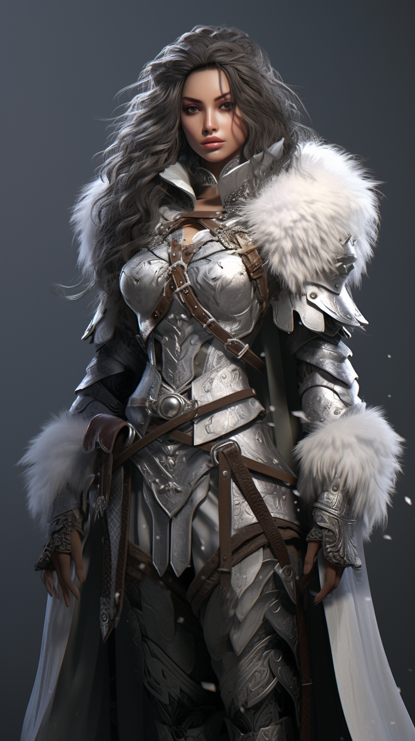 Feminine Knight Armor with Leather Cape