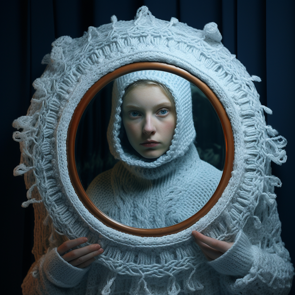 Knitted looking glass image