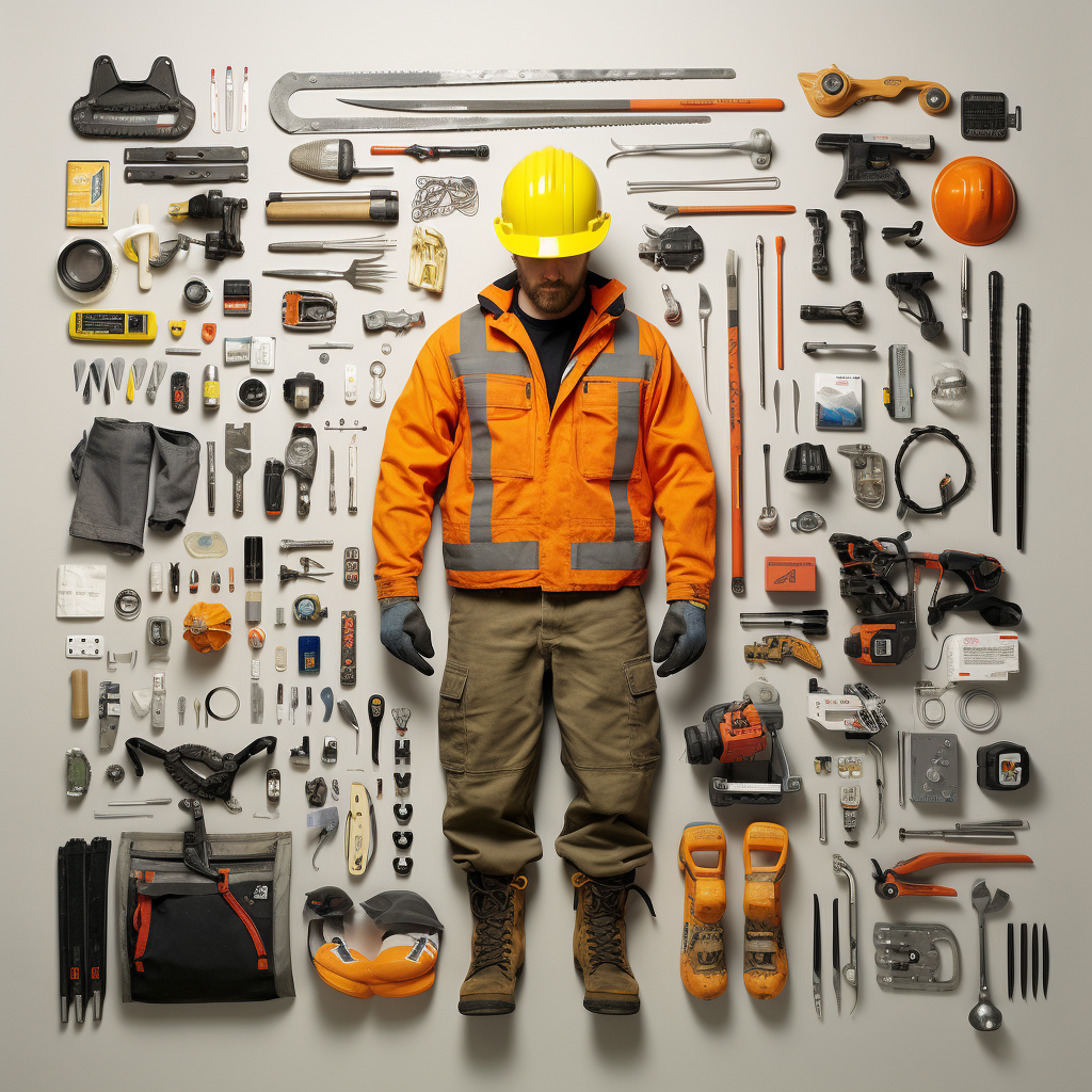 Knolling worker style photo