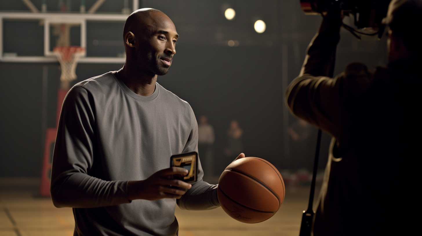 Kobe Bryant training with basketball