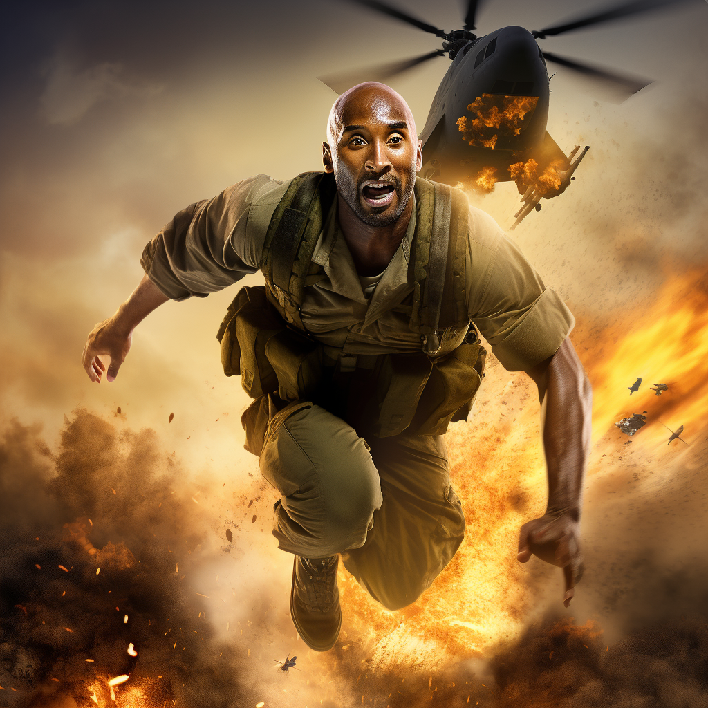 Kobe Bryant jumping from helicopter