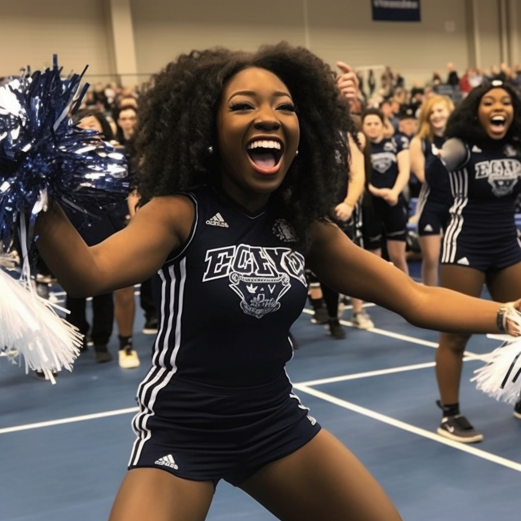 Koda Black participating in cheerleading