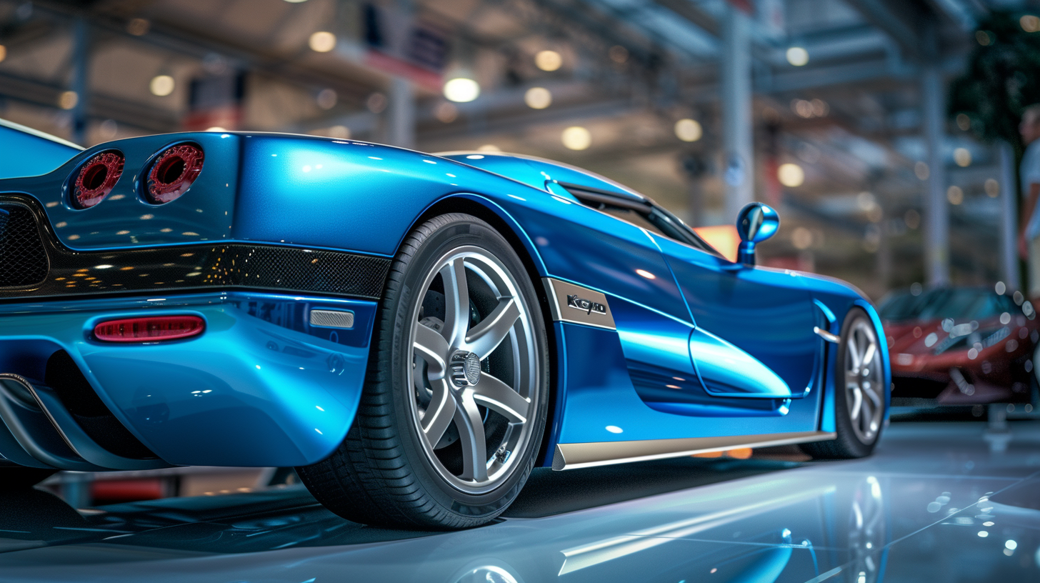 Blue Pearl Koenigsegg CC850 at Car Show