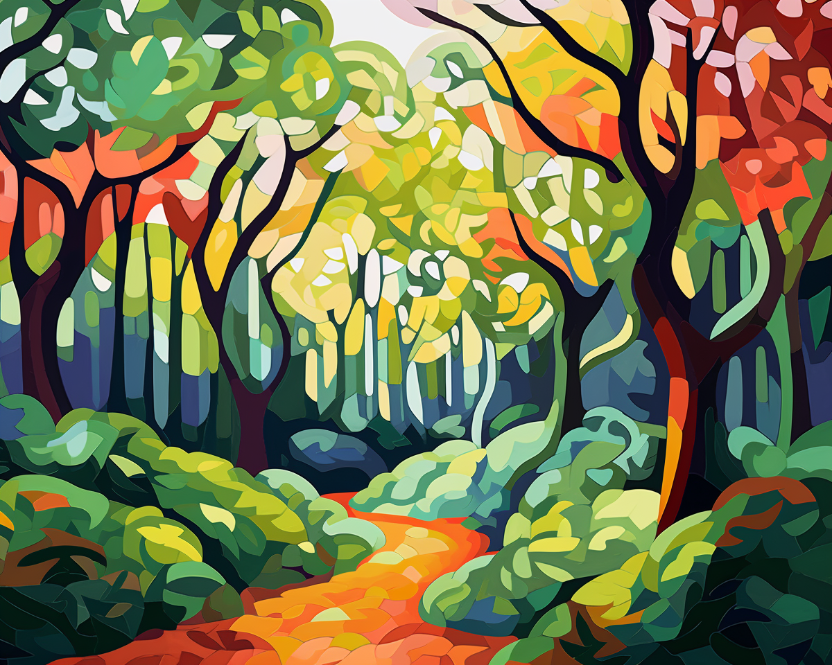 Fauvist painting of Kokiri Forest