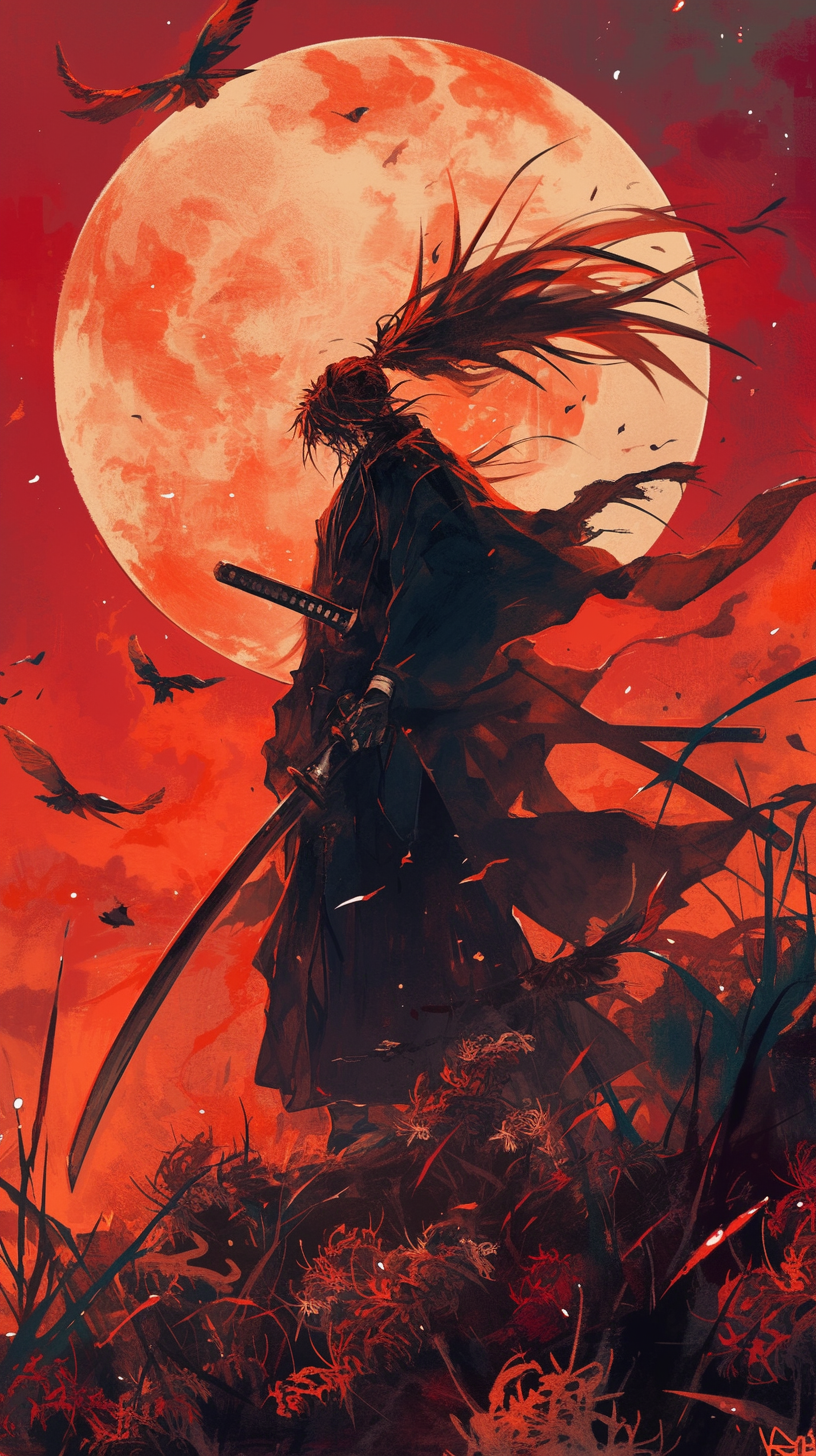 Kokushibo Anime Dark Fantasy Katana Aesthetic