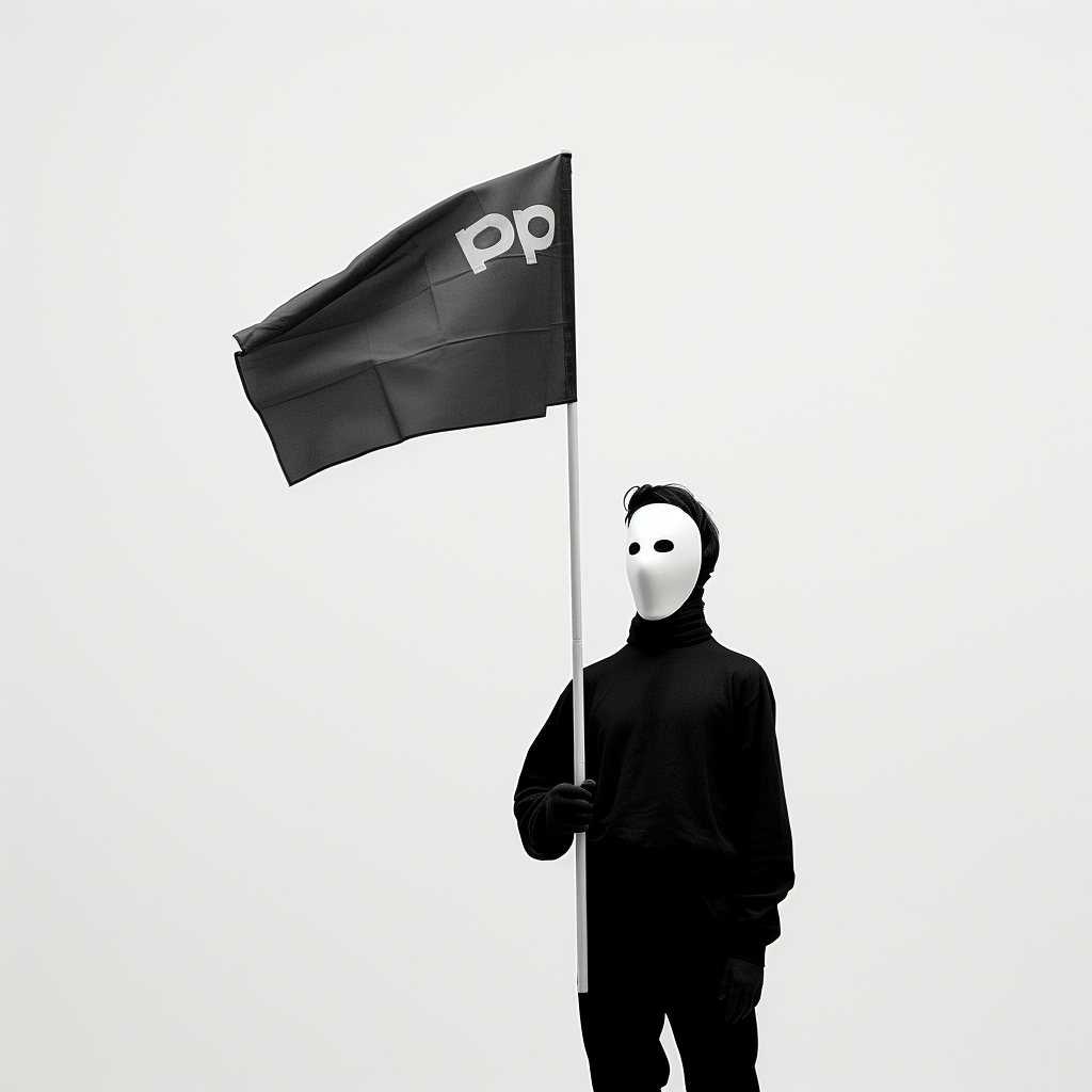 Minimalist man waving KOP 08 flag