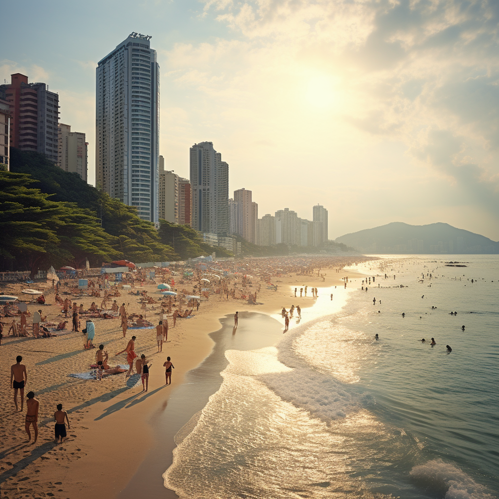 Scenic view of Haeundae Beach in Busan, Korea