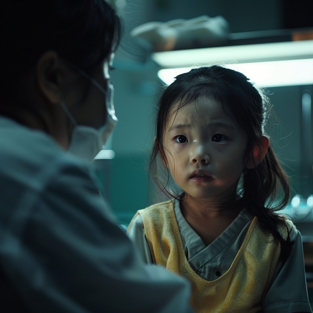 Korean child talking to doctor