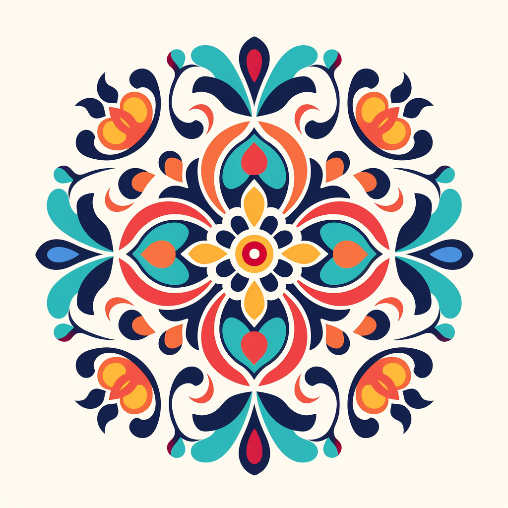 Korean Coloured Ornaments Illustration