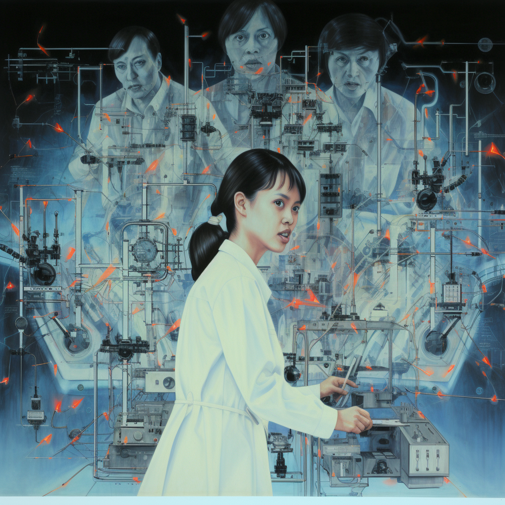 Korean Female Crackpot Scientist Lab Experiment