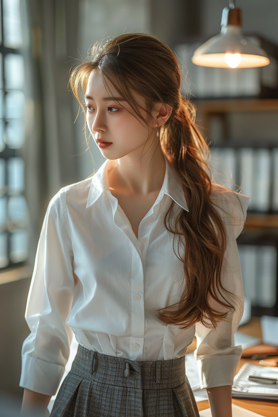 Korean female model as secretary portrait