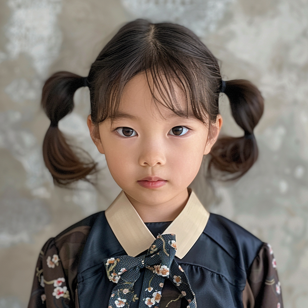 Young Korean girl in graduation suit