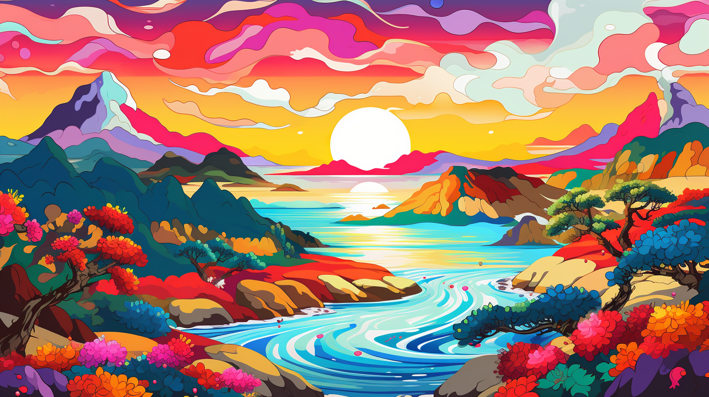 Vibrant Korean Landscape Fauvism Art