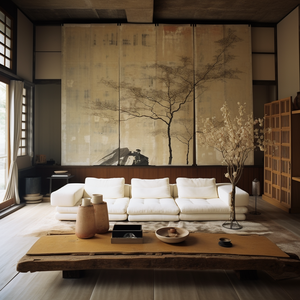 Natural and Vintage Korean Living Room Design