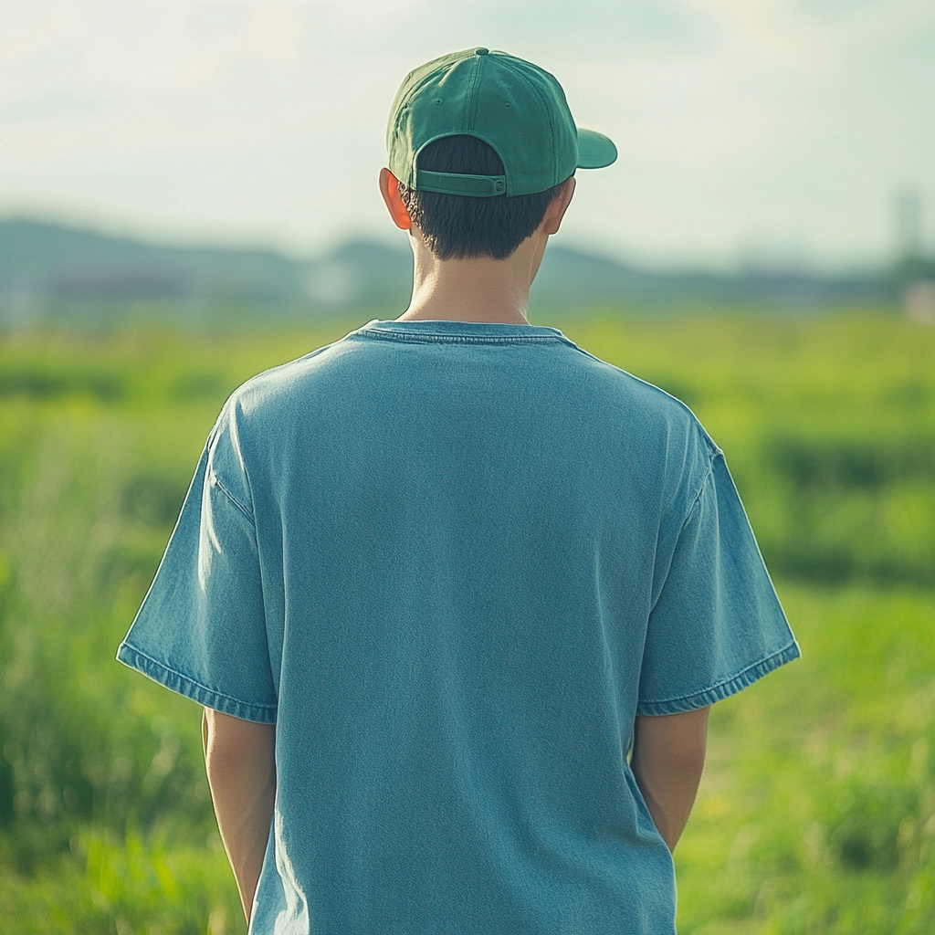 Korean Male Model in Blue Shirt