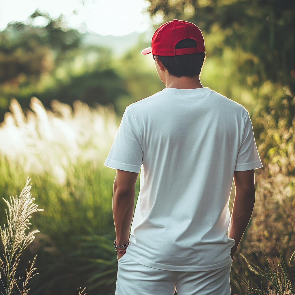 Korean male model in white shirt