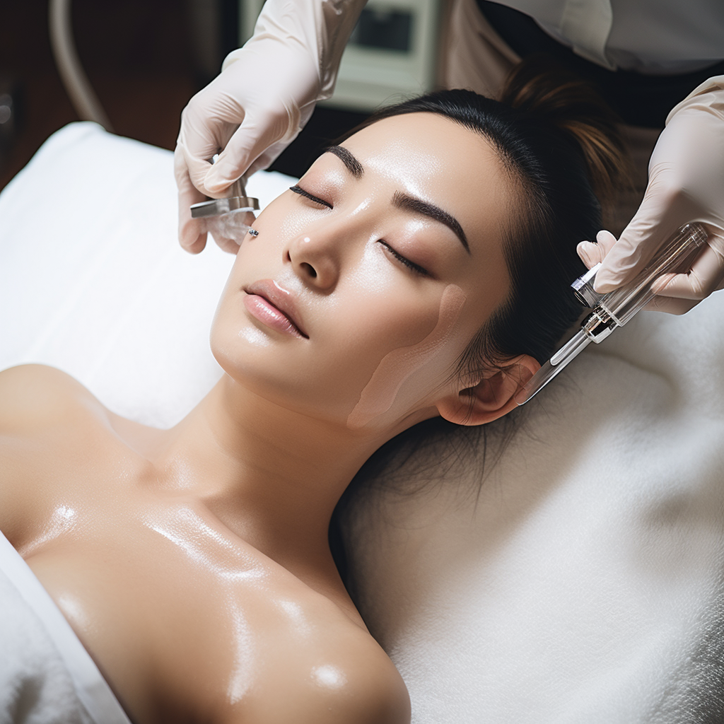 Korean Medspa Doctor Providing Hydrofacial Treatment