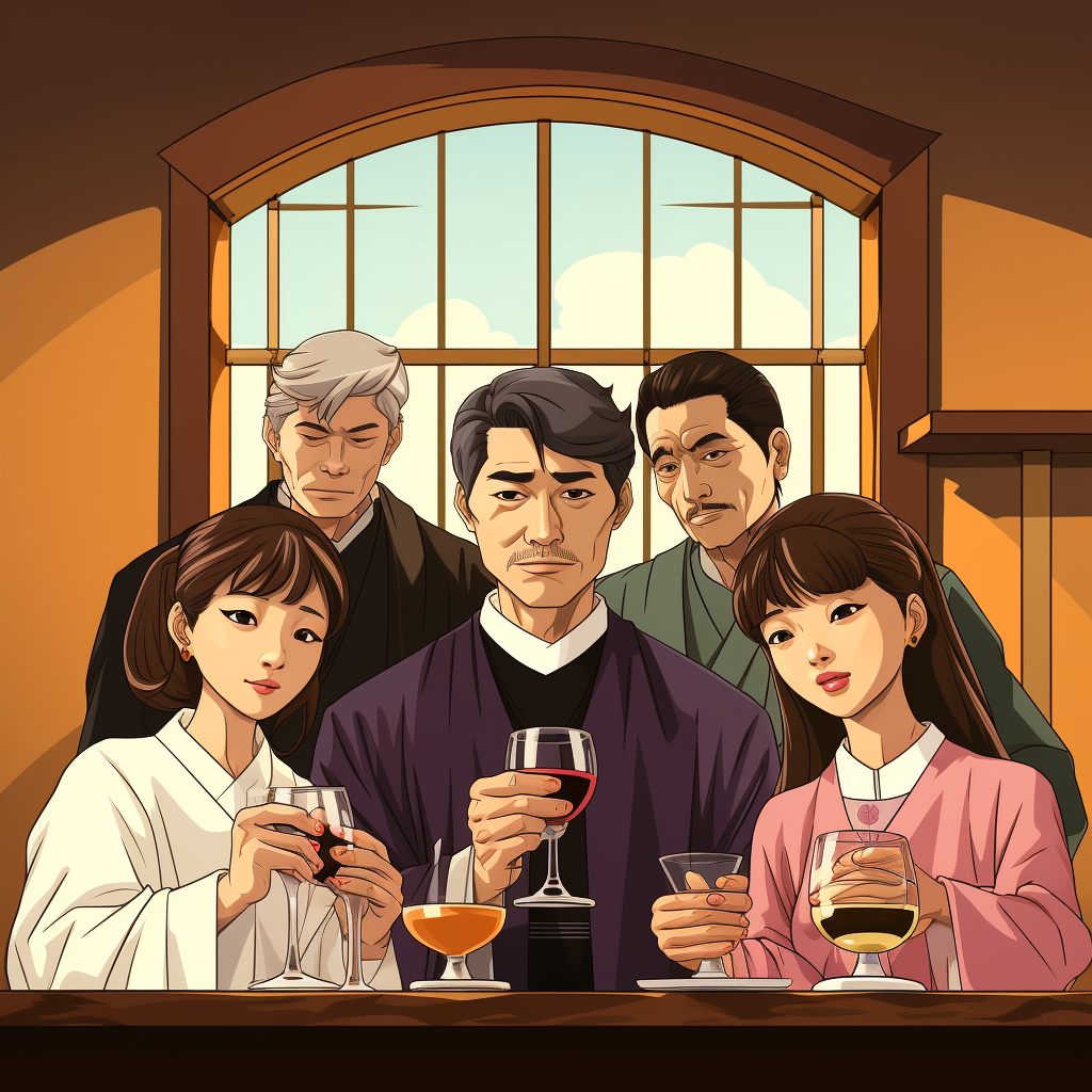 Korean modern family holy communion image