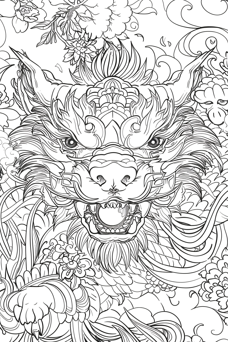 Korean Mythology Animals Coloring Book