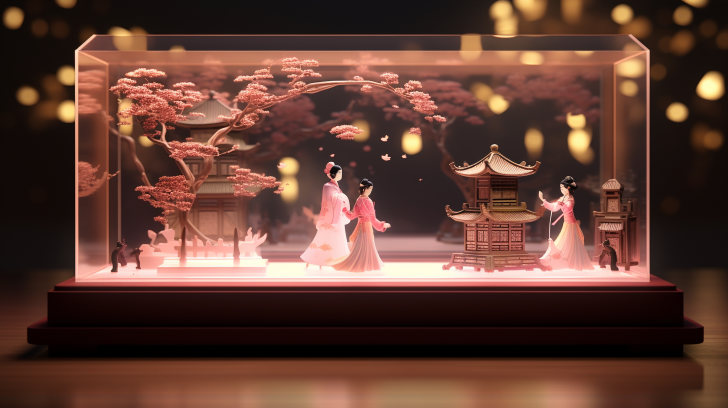 LED music box with Korean traditional dance